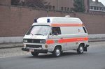 Rettungswagen VW Transporter Inneneinrichtung Van Muylder der Feuerwehr Wuustwezel, aufgenommen 21.07.2014 am Luchtmachtlaan Etterbeek 