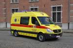 Rettungswagen Mercedes-Benz Sprinter, Inneneinrichtung Autographe, von der Feuerwehr La Louvire, Aufnahme am 21.07.2012 in Brussel aus Anlass des Nationalfeiertags 