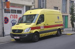 Rettungswagen Merc-Benz Sprinter von Falck-Ambuce Abt. Borgerhout, aufgenommen 04.06.2016 am Rettungswache Gijselsstraat Borgerhout 
