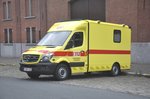 Rettungswagen Mercedes Sprinter CDi NVC3.1 Aufbau Strobel / Ambucar der Feuerwehr Tongeren, aufgenommen 21.07.2014 am Luchtmachtlaan Etterbeek 