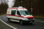 ASB Katastrophenschutz Wetterau Mercedes Benz Sprinter KTW am 12.03.23 bei einer Evakuierung in Hanau