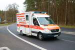 DRK OV Maintal Mercedes Benz Sprinter RTW am 12.03.23 bei einer Evakuierung in Hanau