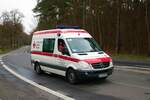 DRK Katastrophenschutz Mercedes Benz Sprinter KTW am 12.03.23 bei einer Evakuierung in Hanau