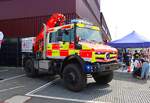 Mercedes Benz Unimog U5023 GW Kran (Rotkreuz Gie�en 5/69/2) DRK Kreisverband Marburg-Gie�en am 30.05.26 beim Tag der offenen T�r der Berufsfeuerwehr Gie�en