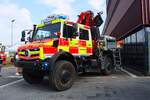 Mercedes Benz Unimog U5023 GW Kran (Rotkreuz Gie�en 5/69/2) DRK Kreisverband Marburg-Gie�en am 30.05.26 beim Tag der offenen T�r der Berufsfeuerwehr Gie�en