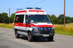 Mercedes Benz Sprinter N-KTW Kreisverband Marburg Gie�en (Rotkreuz Gie�en 5/93/11) bei einer Ausfahrt am 28.06.26 im Landkreis Gie�en 