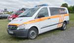 =MB Viano der JOHANNITER, steht auf dem Besucherparkplatz der Rettmobil 2019 in Fulda, 05-2019