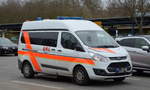 AMG Ambulanz Marzahn GmbH aus Berlin mit einem FORD Transit Custom Krankentransportfahrzeug am 13.03.20 Berlin Marzahn.