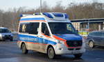 Koitz ambulance GmbH aus Berlin mit einem MB Sprinter Krankentransportfahrzeug am 15.02.21 Berlin Marzahn.