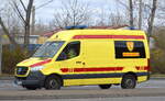 Krankentransport Stahl GmbH aus Berlin mit einem MB Sprinter Krankentransportfahrzeug am 05.04.22 Berlin Marzahn.