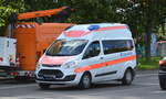 Krankentransport Falk Naundorf GmbH aus Berlin mit einem FORD TOURNEO Krankentransportfahrzeug am 16.09.22 Berlin Hohenschönhausen.