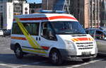 Alomit-Krankentransport UG & Co. KG, Berlin mit einem FORD TRANSIT Krankentransportfahrzeug am 15.09.23 Berlin Marzahn.