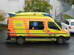 Promedica ASG Ambulanz Leipzig GmbH: KTW auf Basis Mercedes-Benz Sprinter am 07.10.2014 in Leipzig.