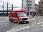 Rettungswagen Dodge unterwegs in der Stadt genf am 09.06.2016