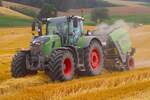 LU Schmidt Ronneburg beim Stroh Pressen am 20.07.25 mit Fendt Vario 726 und Fendt Rotana 160V