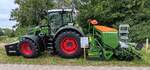 =Fendt 620 Vario mit Amazone-S�maschine stand auf dem Hessentagsgel�nde in Fulda im Juni 2026