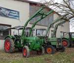 =Deutz und Fendt Farmer 200 S stehen im Februar 2019 bei einem Landmaschinenhändler in Hünfeld