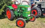 Deutz F1L514/51, gebaut von 1951 bis 1957. W�hrend seiner siebenj�hrigen Produktionszeit verkauften die Deutz-Werke rund 29.000 Einheiten dieses Schleppers. Der abgelichtete Schlepper stammt aus dem Jahr 1953. Der luftgek�hlte Einzylinderdieselmotor  ...