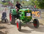 Deutz F2L612, BJ 1959, 30 PS,  nahm an der Rundfahrt beim Traktorentreffen in Keispelt teil.
