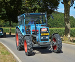 . Eicher 3105, Bl 1984, 6246 ccm, 105 Ps, hat am 11.09.2016 auch an der Rundfahrt des Ferguson Clubs aus Luxemburg, nahe Everlingen Teilgenommen. 
