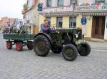 Güldner Traktor Oldie beim Festumzug 400 Jahre Bergen 11.5.2013.