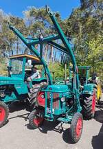 =Hanomag R 19 mit Frontlader, gesehen bei der Oldtimerschau in Wasenberg, 05-2025