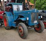 =Hanomag R 460, präsentiert bei der Oldtimerausstellung der Traktorfreunde Wiershausen am Klostergut Hilwartshausen, 05-2023