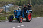 Lanz Traktor, war als Teilnehmer bei der Rundfahrt nahe Brachtenbach am Ostermontag dabei.