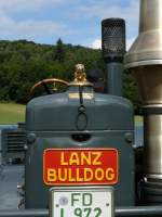 Eine Bulldogge als  Kühlerfigur  eines Lanz Bulldog