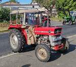 =MF 133 Super auf der Zufahrt zur Oldtimerausstellung der OLDTIMERFREUNDE OHMTAL in Dannenrod, 09-2025