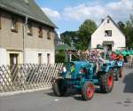 Famulus Schlepper mit eigenartiger Haube war beim Bulldogtreffen in Burkhardtsdorf mit dabei