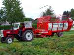 Steyr540 lest mit BOSS-Ladewagen Kartoffelgr�nschnitt auf;080920