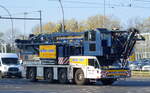 MOBI-HUB - Mobile-Hubtechnik Kranarbeiten und Transporte GmbH mit einem Autokran (Turmdrehkran) vom niederländischen Hersteller Spierings Mobile Cranes vom Typ Spierings SK597-AT4 am 14.11.22