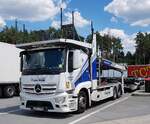=MB Actros als Autotransporter der HEGELMANN Group rastet im Juli 2022 an der A 9
