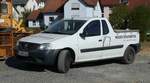 =Dacia Logan PickUp der Firma WEIDER steht auf einer Baustelle in 36100 Petersberg-Marbach, 04-2020