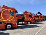 Fünf LKW der Constantin Group am 4.9.21 beim  special  Trucker Festival in Interlaken.