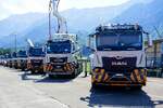 Mehrere MAN von Daepp Beton am 27.6.26 beim Trucker Festival Interlaken.