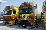 Zwei MB Actros Sattelzüge von LESA am 5.7.25 beim Truckfestival Zürich.