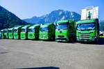 Diverse LKWs von Traveco am 27.6.26 beim Trucker Festival Interlaken.