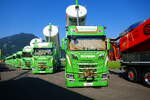 Mehrere Scanias von Urs B�hler am 27.6.26 beim Trucker Festival Interlaken.