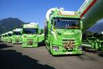 Mehrere Scanias von Urs B�hler am 27.6.26 beim Trucker Festival Interlaken.