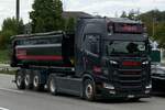 Ein Scania Kippsattelzug von Zaugg Belp am 10.9.26 bei Grauholz.