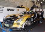 Mercedes-Benz SLS AMG GT3,von HP Racing nach dem Rennen beim Pitwork in der Box.