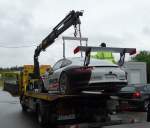 Porsche GT3 Cup wird abgeschleppt am 03.05.15 auf den Hockenheimring