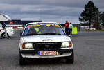 Opel Ascona B, Fahrer: STRAUCH, Dirk & PALM, Oliver, im Fahrerlager auf dem Nürburgring am 8.11.2025 Rallye Köln Ahrweiler