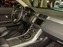 Range Rover Evoque, Interieuraufnahme, gesehen auf dem Auto Zürich 2014.