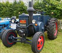 . Lanz Bulldog, Bj 1957, 1 Zyl, 45 Ps, 10338 ccm, aufgenommen am 10.08.2014 beim Traktorentreffen in Keispelt.