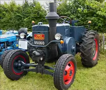 . Lanz Bulldog, Bj 1957, 1 Zyl, 45 Ps, 10338 ccm, aufgenommen am 10.08.2014 beim Traktorentreffen in Keispelt.