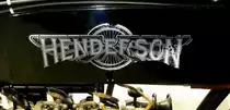 Henderson, Tankaufschrift an einem Oldtimer-Motorrad Model E von 1910, die US-amerikanische Firma war bekannt f�r ihre Reihenvierzylindermaschinen, bestand bis 1931, Nov.2014