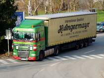 DAF XF 105.460 der Sped. Angermayr, zugelassen in Polen, am Weg zum Stammhaus; 141121